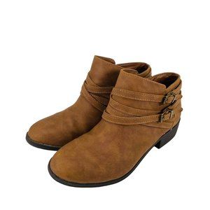 me Too - Women's Zippered Bootie -‎ Brown - Size 5.5M